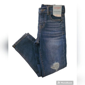 Girls' High-Rise Distressed Straight Jeans